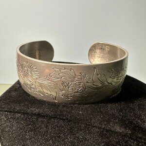 DESIGNER Kirk Stieff Pewter Floral Cuff Bracelet Chrysanthemum 900-11 November